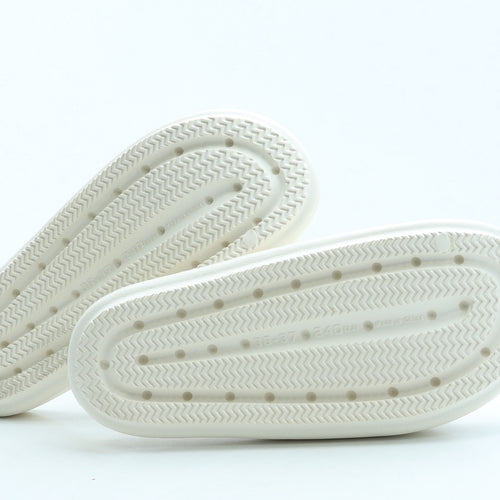 Preworn Womens Ivory Rubber Slider Sandal UK 3 36 - Size 3-4