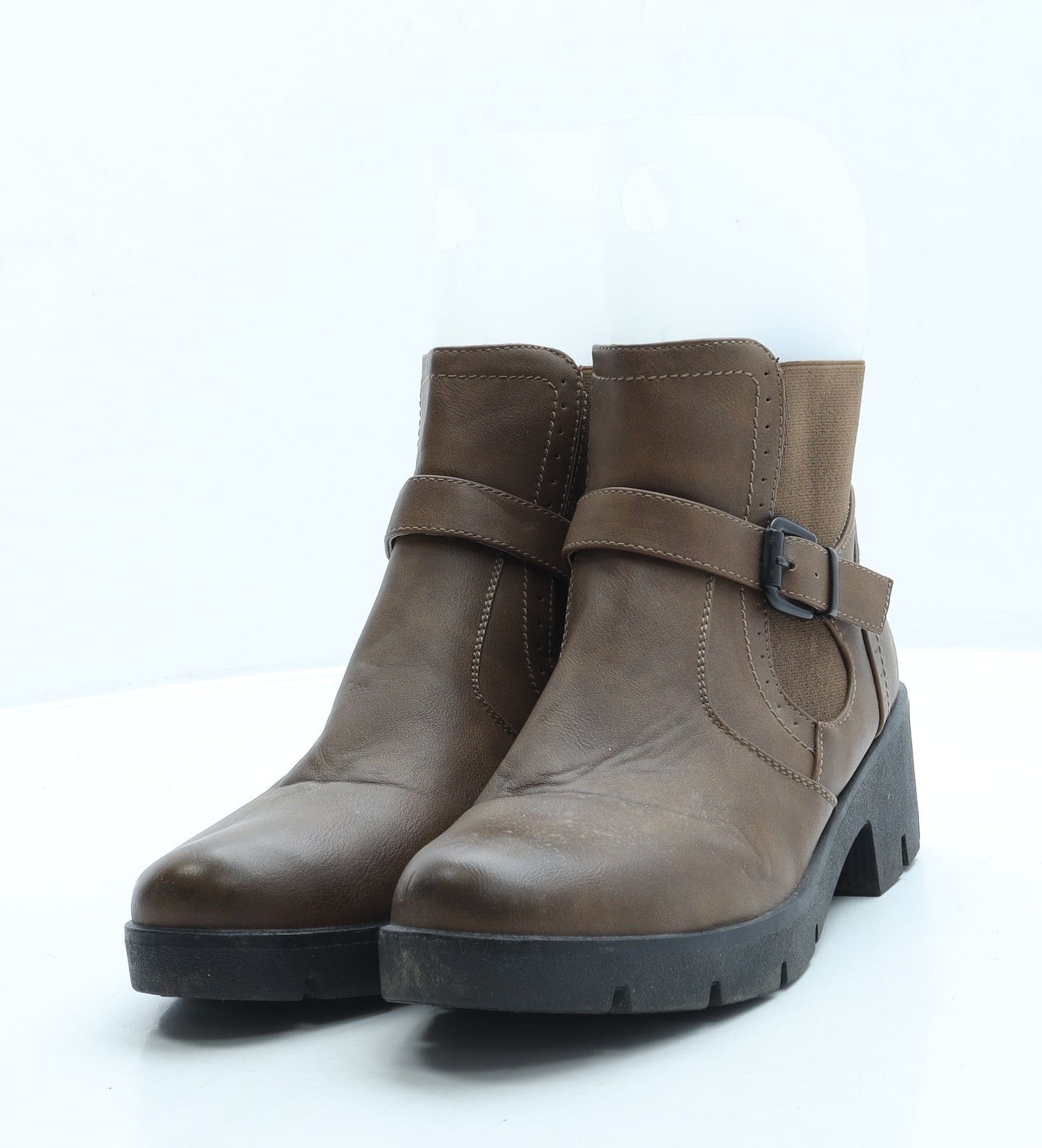 Ideal Shoes Womens Brown Leather Chelsea Boot UK 7 40
