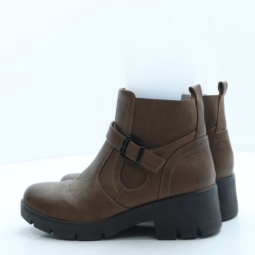 Ideal Shoes Womens Brown Leather Chelsea Boot UK 7 40