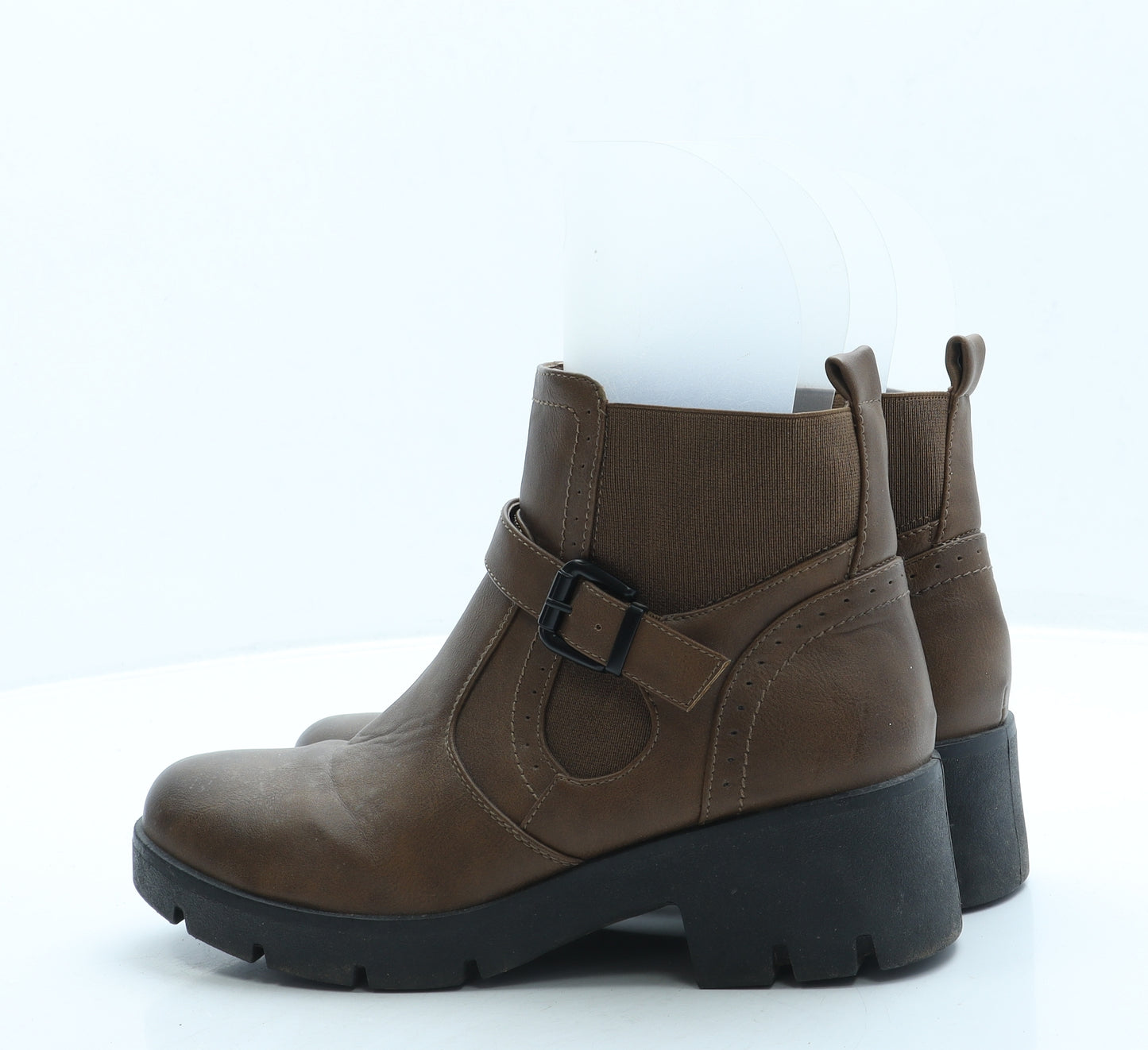 Ideal Shoes Womens Brown Leather Chelsea Boot UK 7 40
