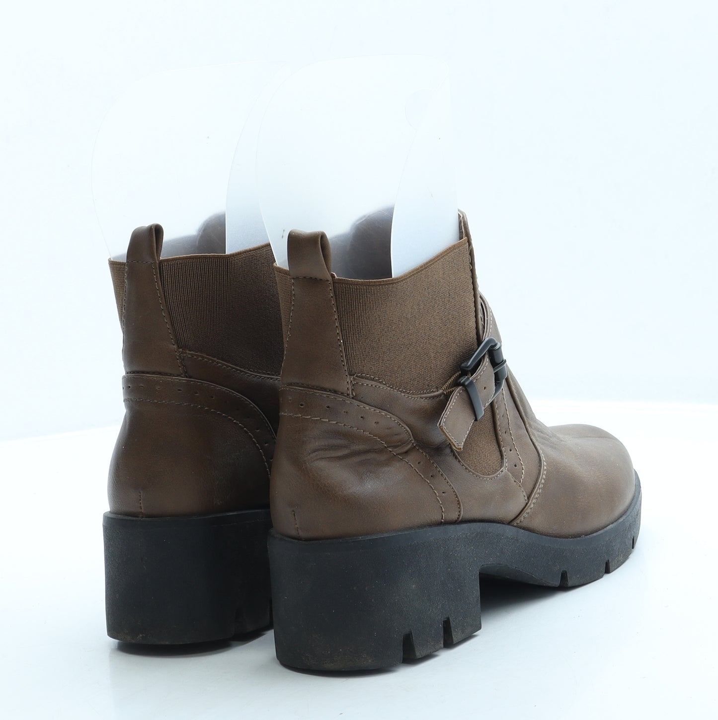 Ideal Shoes Womens Brown Leather Chelsea Boot UK 7 40