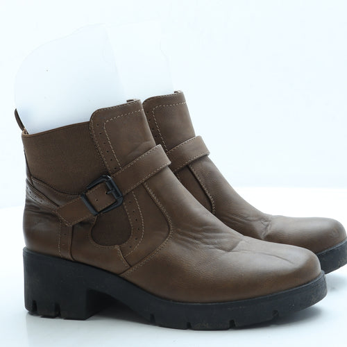 Ideal Shoes Womens Brown Leather Chelsea Boot UK 7 40