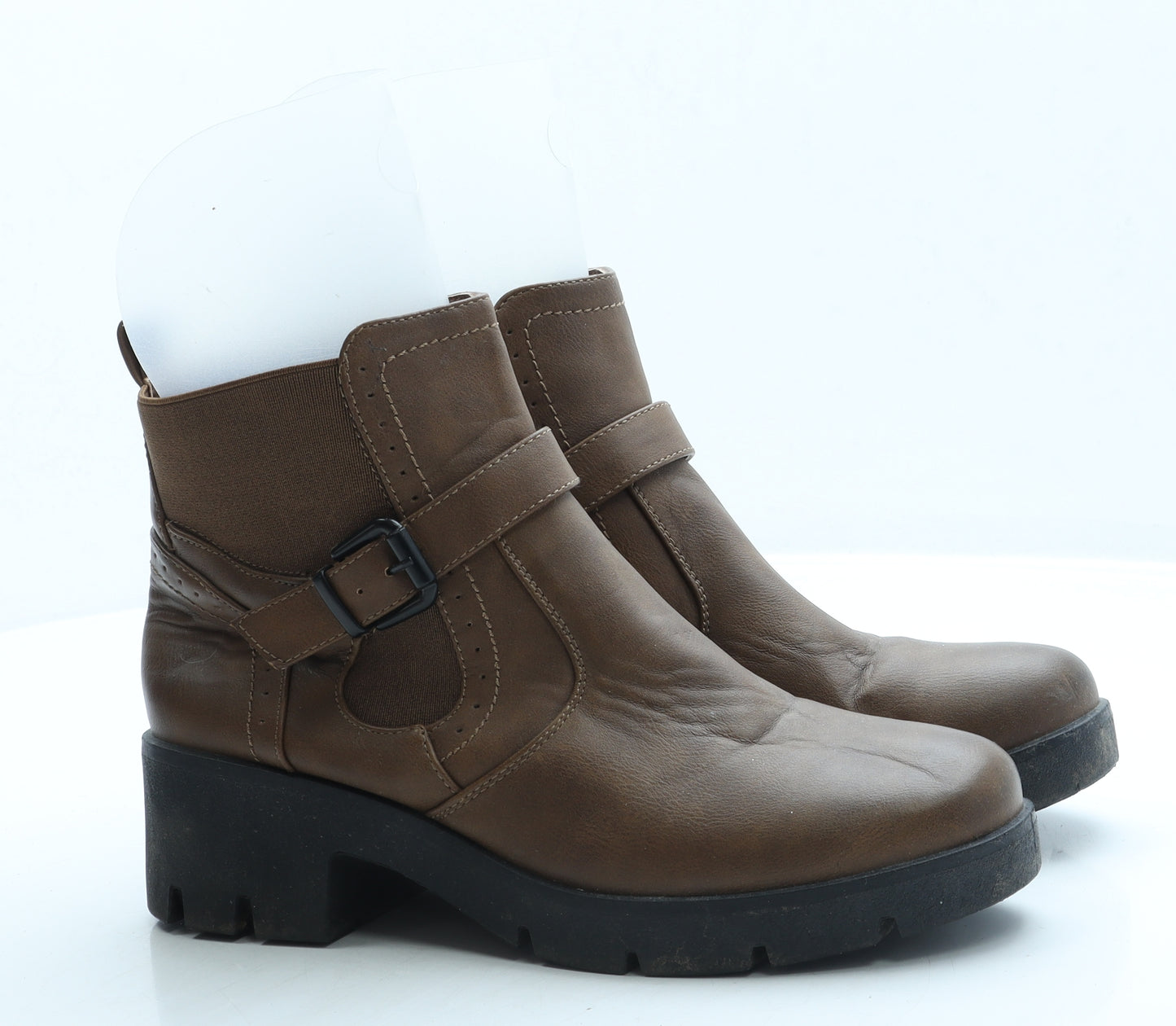 Ideal Shoes Womens Brown Leather Chelsea Boot UK 7 40