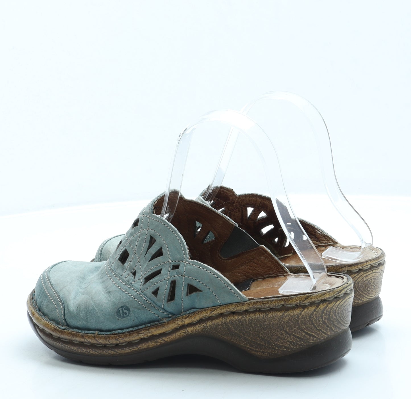 Josef Seibel Womens Blue Leather Slip On Flat UK 5 38