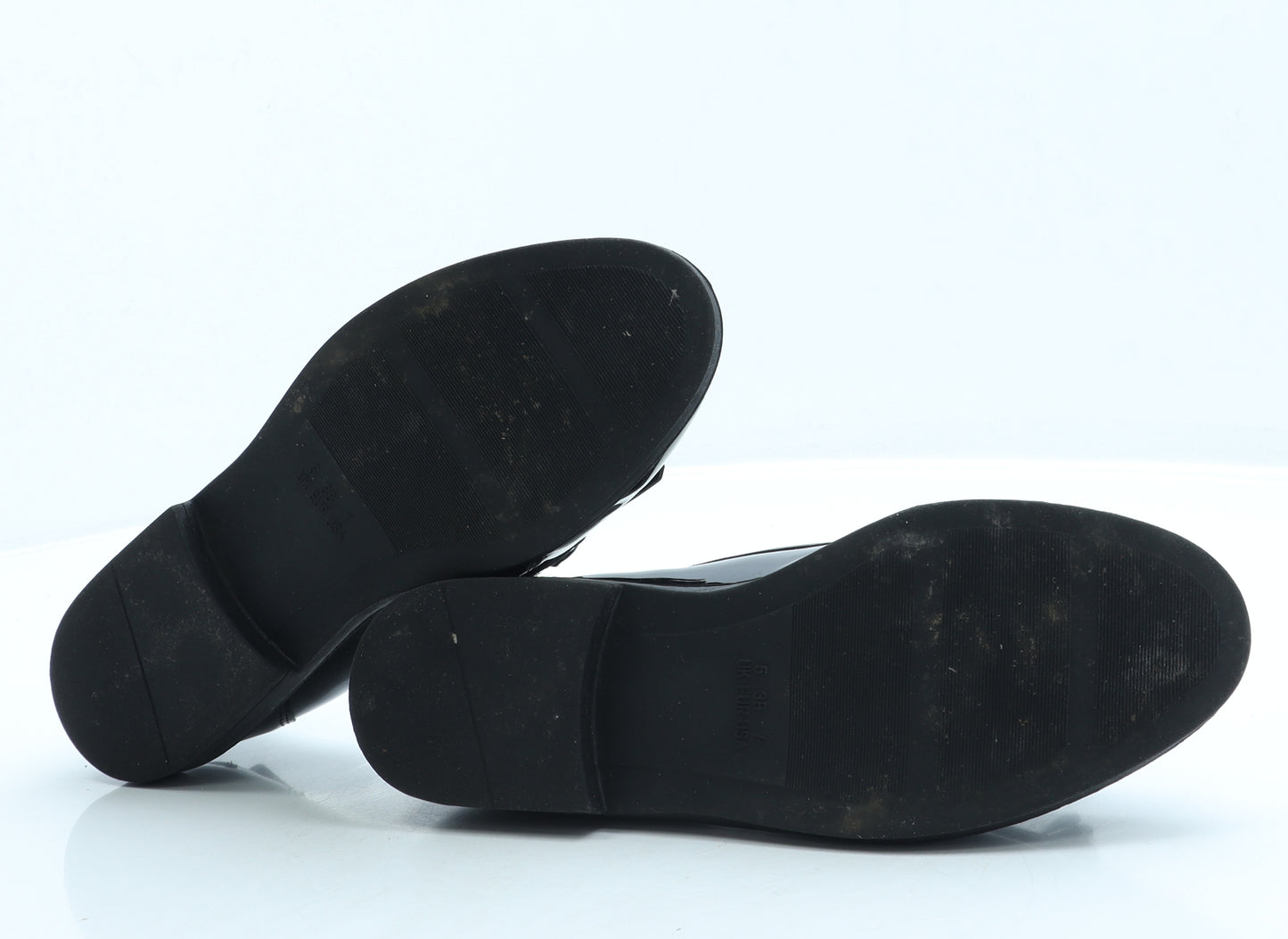 Primark Womens Black Patent Leather Loafer Flat UK 5 38