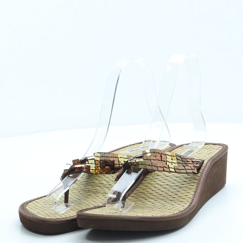 George Womens Brown Polyester Thong Sandal UK 4 37