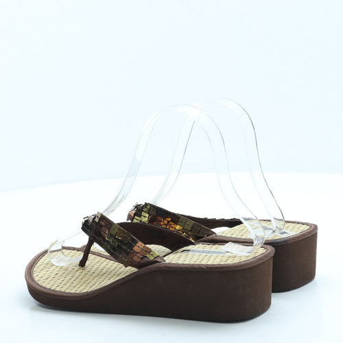 George Womens Brown Polyester Thong Sandal UK 4 37