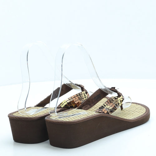 George Womens Brown Polyester Thong Sandal UK 4 37