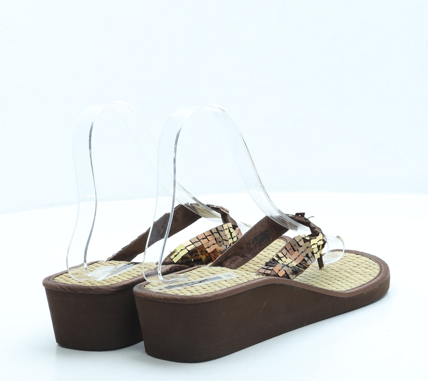 George Womens Brown Polyester Thong Sandal UK 4 37