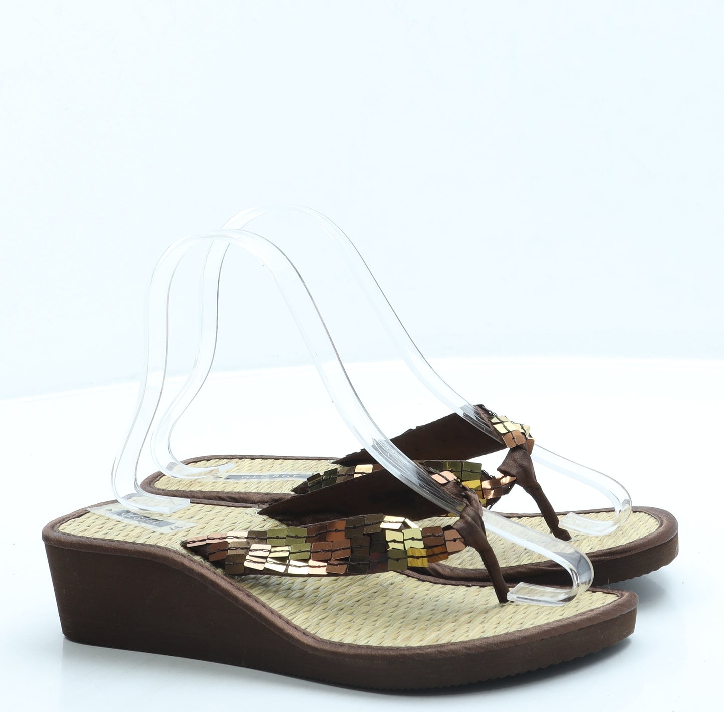George Womens Brown Polyester Thong Sandal UK 4 37