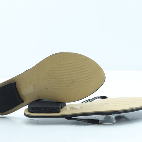 Pulse Womens Black Leather Thong Sandal UK 6 39