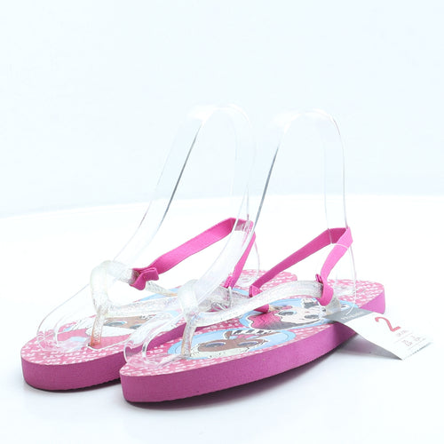 Primark Girls Pink Geometric Rubber Slingback Sandal UK 2 35 US 3 - LOL Dolls
