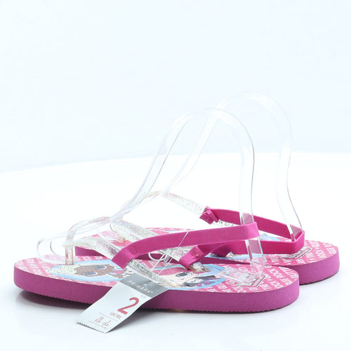 Primark Girls Pink Geometric Rubber Slingback Sandal UK 2 35 US 3 - LOL Dolls