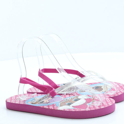 Primark Girls Pink Geometric Rubber Slingback Sandal UK 2 35 US 3 - LOL Dolls