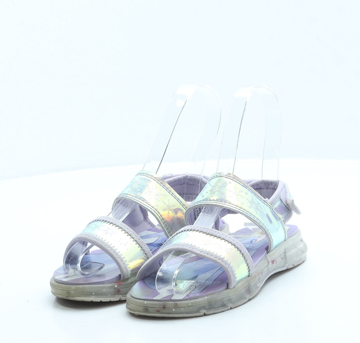 George Girls Purple Leather Strappy Sandal UK 6 27 - Frozen