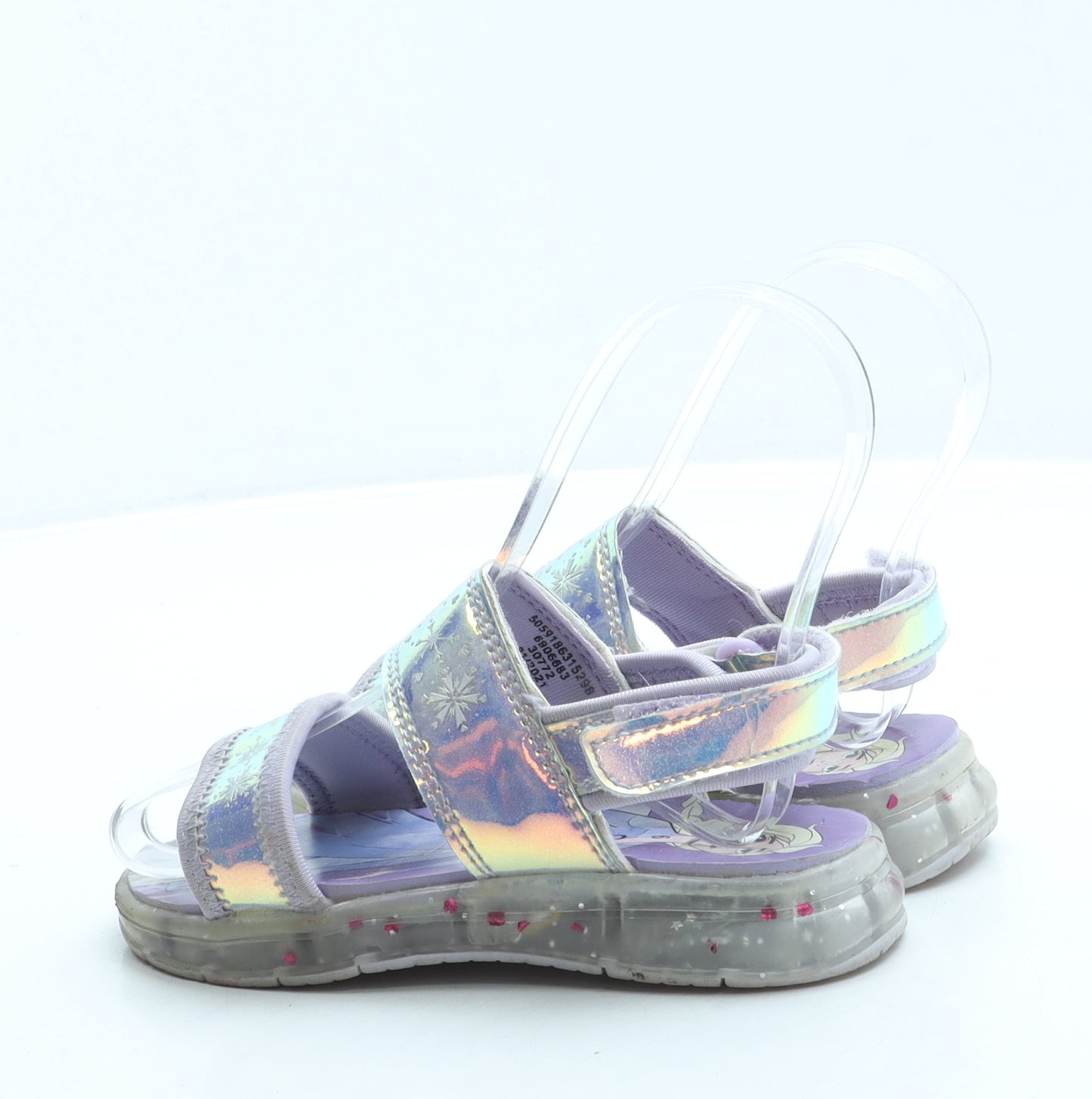 George Girls Purple Leather Strappy Sandal UK 6 27 - Frozen