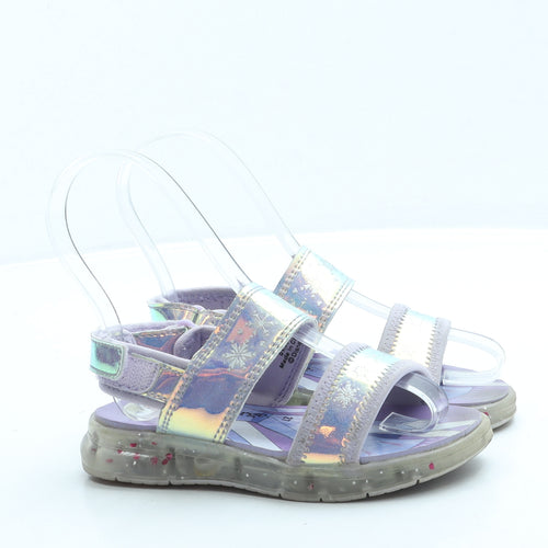 George Girls Purple Leather Strappy Sandal UK 6 27 - Frozen
