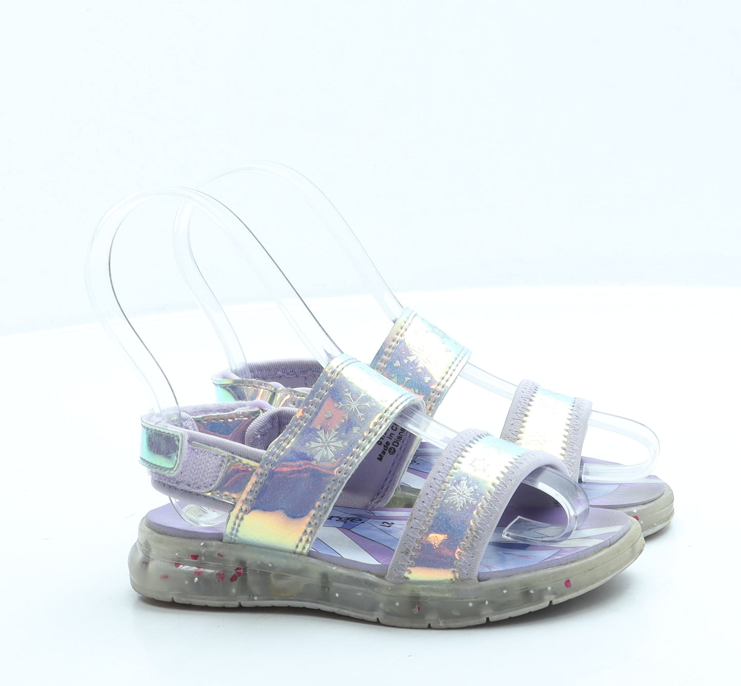 George Girls Purple Leather Strappy Sandal UK 6 27 - Frozen