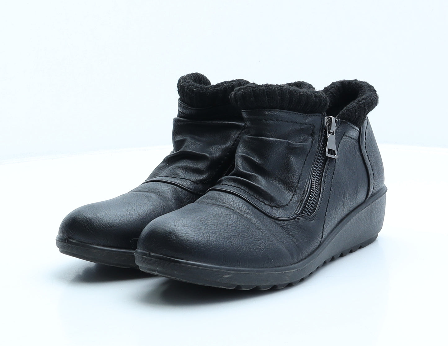 Softlites Womens Black Synthetic Bootie Boot UK 5