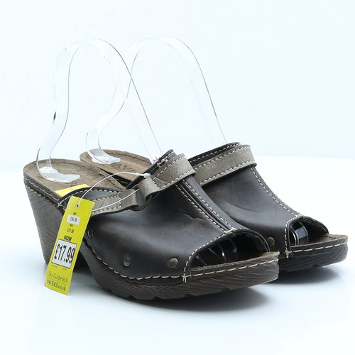 Pavers Womens Brown Synthetic Mule Heel UK 7 40