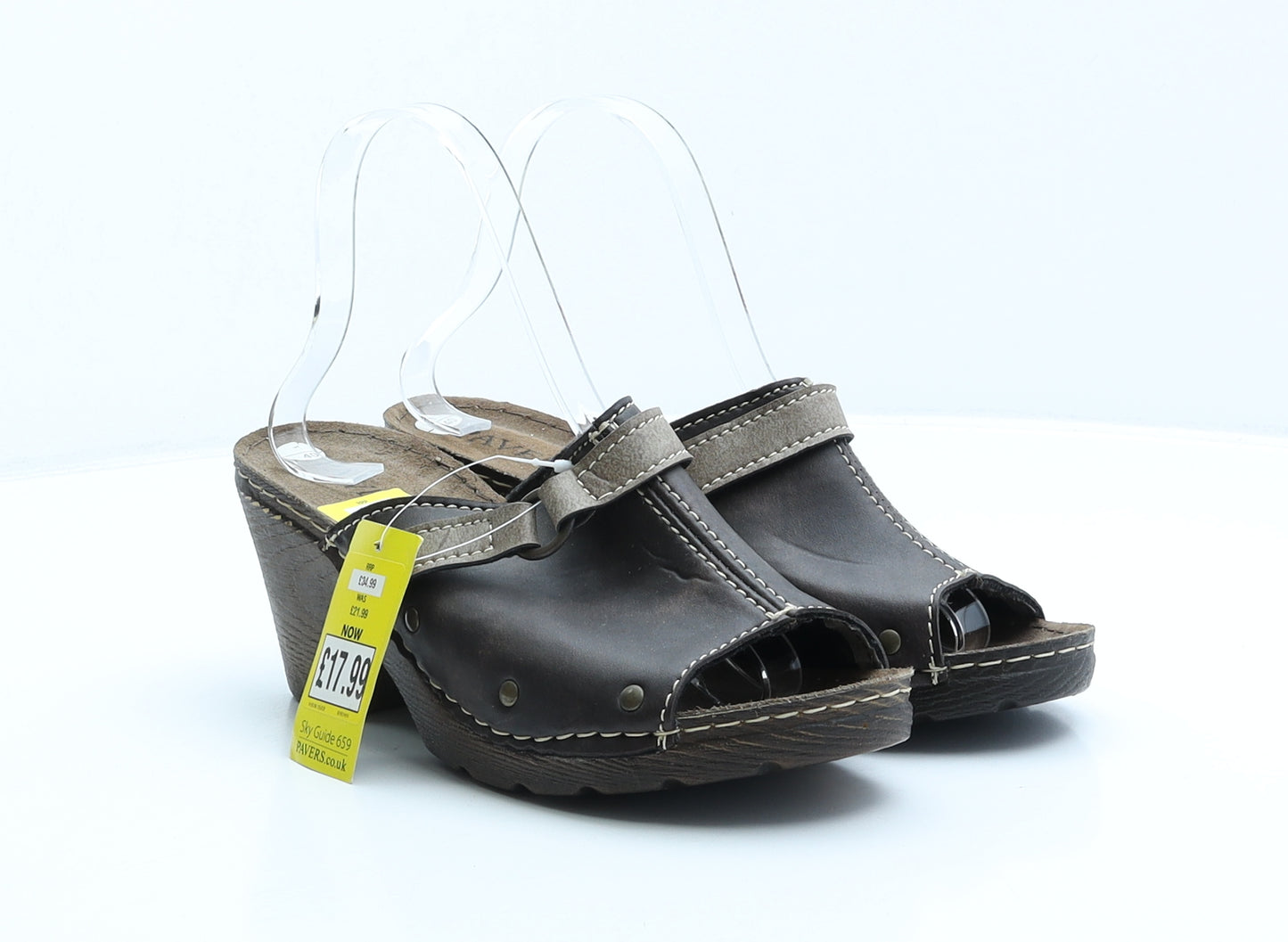 Pavers Womens Brown Synthetic Mule Heel UK 7 40
