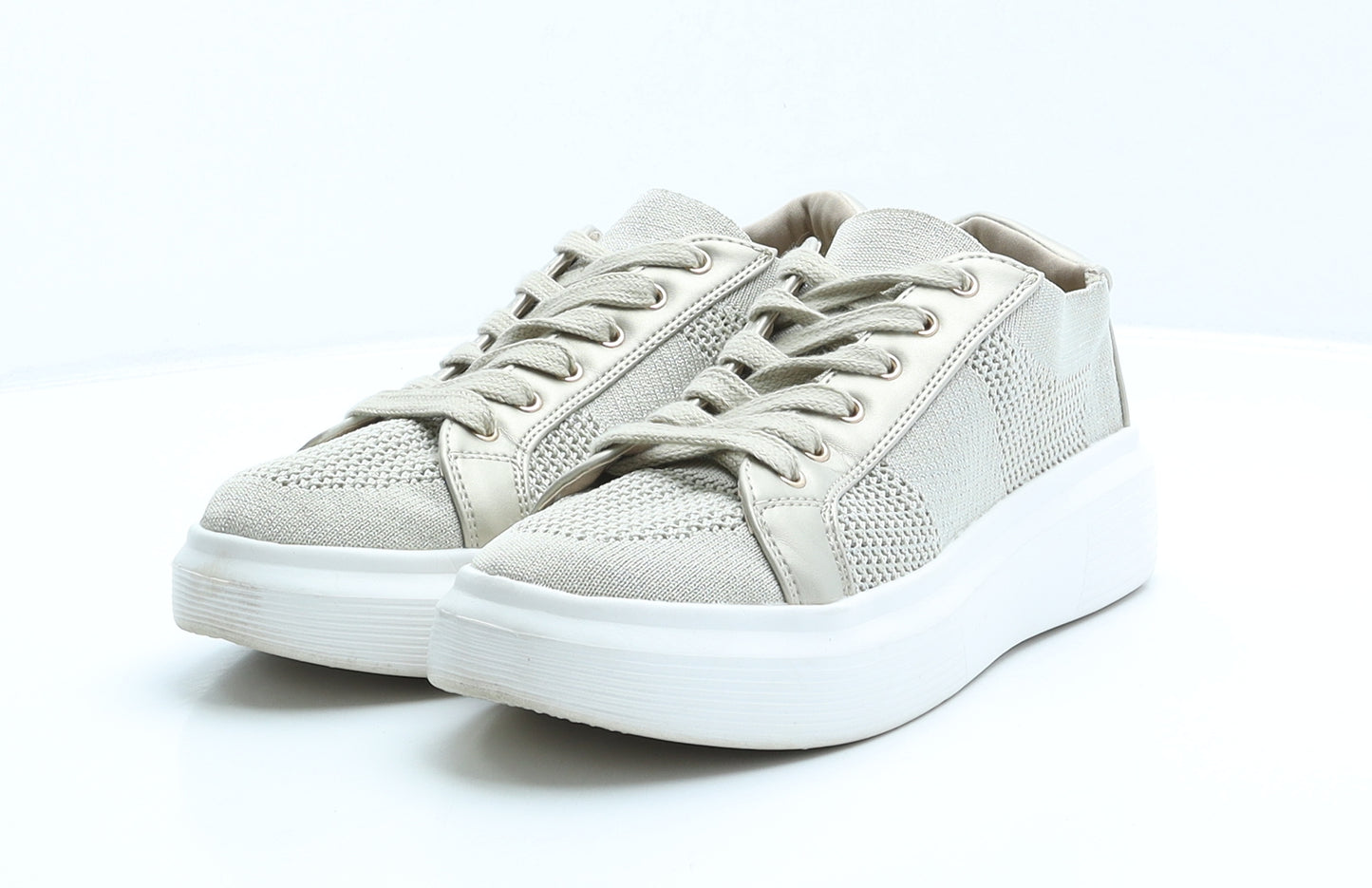 Primark Womens Gold Polyester Trainer UK 6