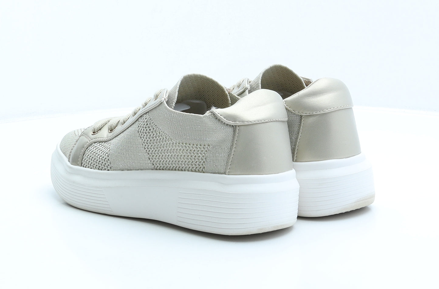 Primark Womens Gold Polyester Trainer UK 6