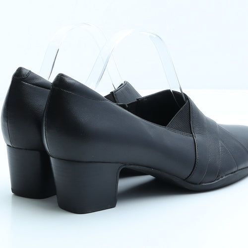 Clarks Womens Black Leather Court Heel UK 6
