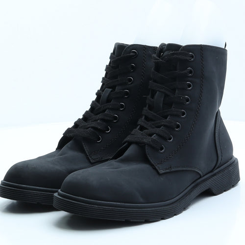 Primark Womens Black Synthetic Combat Boot UK 6
