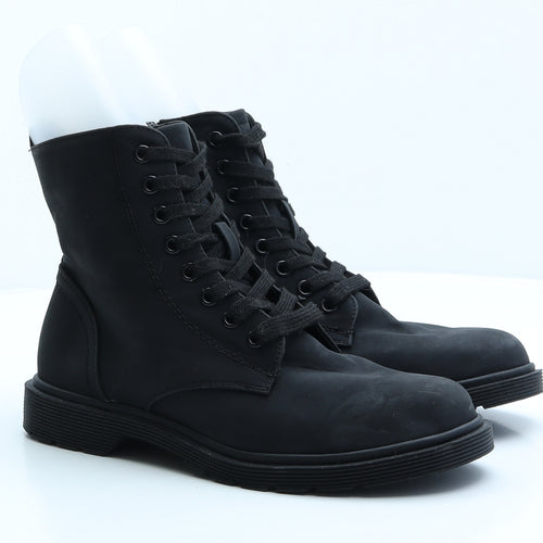 Primark Womens Black Synthetic Combat Boot UK 6