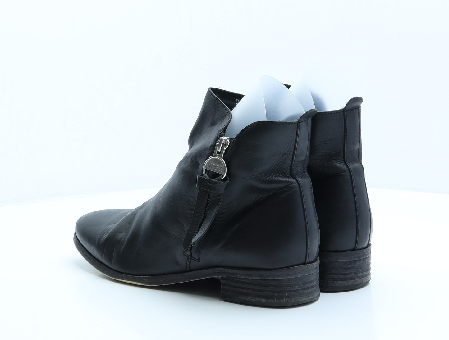 Barbour International Womens Black Leather Bootie Boot UK 8