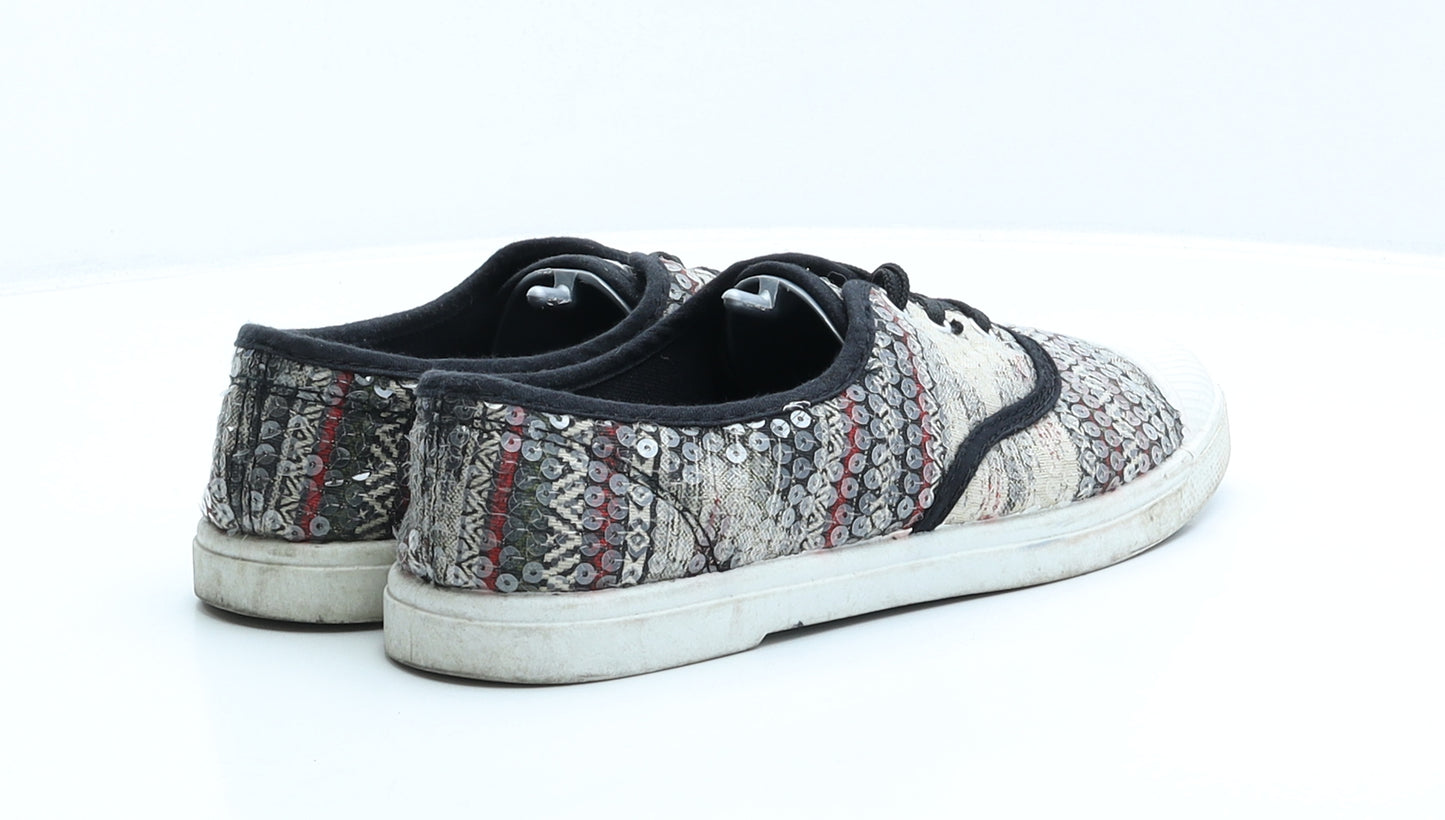 Preworn Womens Multicoloured Geometric Fabric Trainer UK 6.5 40