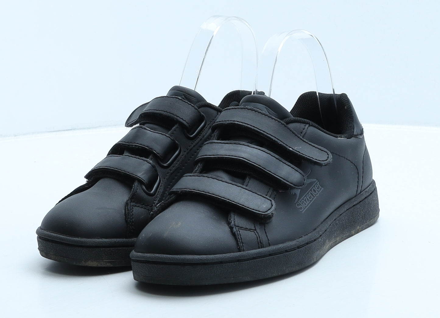 Slazenger Boys Black Leather Trainer UK 3 35.5