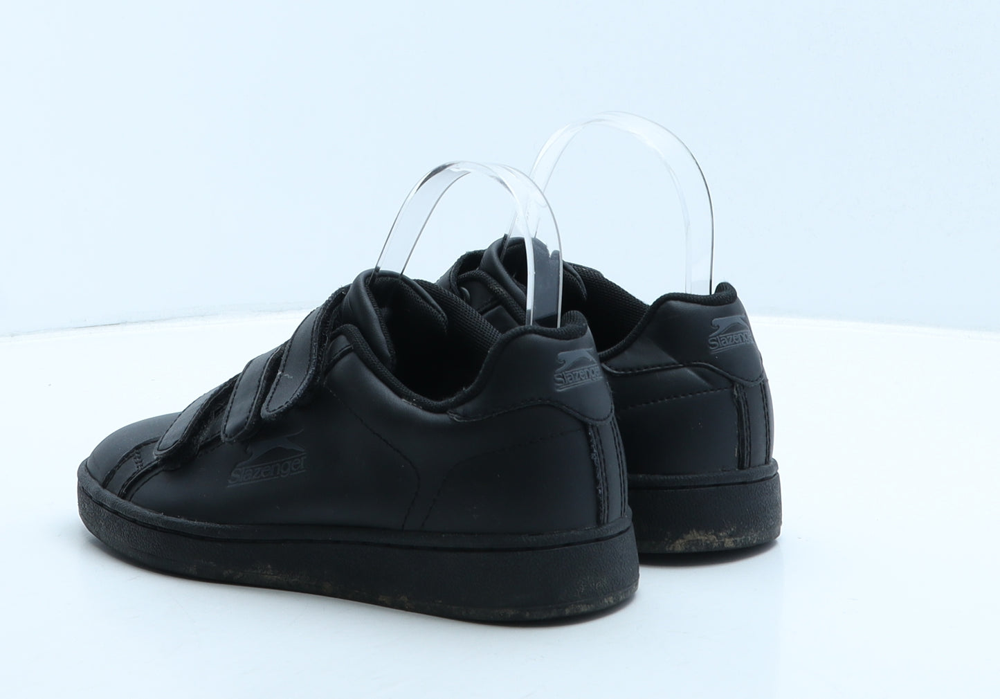 Slazenger Boys Black Leather Trainer UK 3 35.5