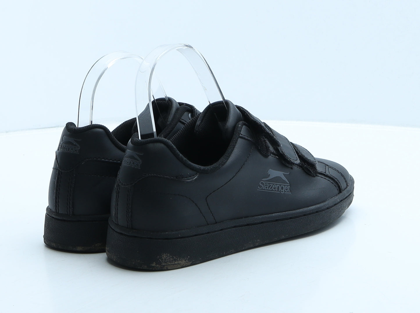 Slazenger Boys Black Leather Trainer UK 3 35.5