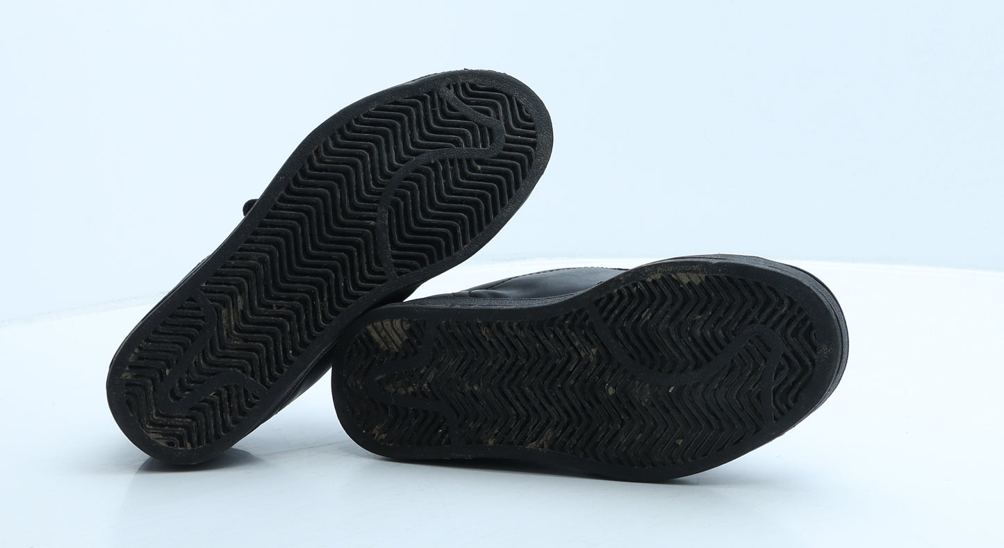 Slazenger Boys Black Leather Trainer UK 3 35.5