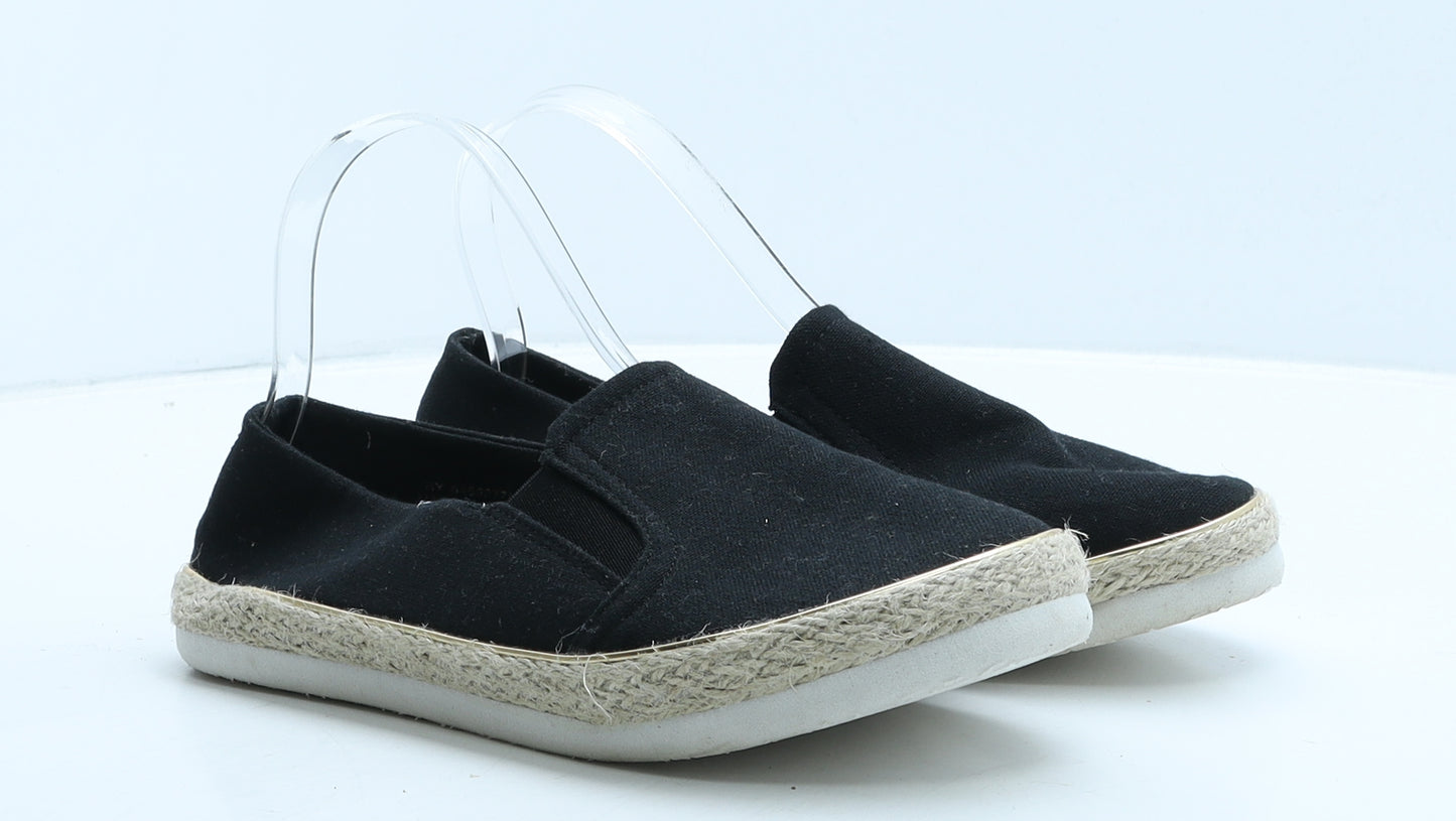 New Look Womens Black Fabric Espadrille Casual UK 5 38