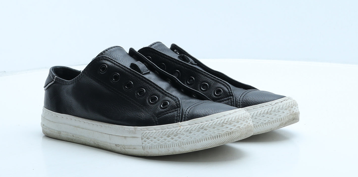 NEXT Womens Black Leather Trainer Casual UK 3 36