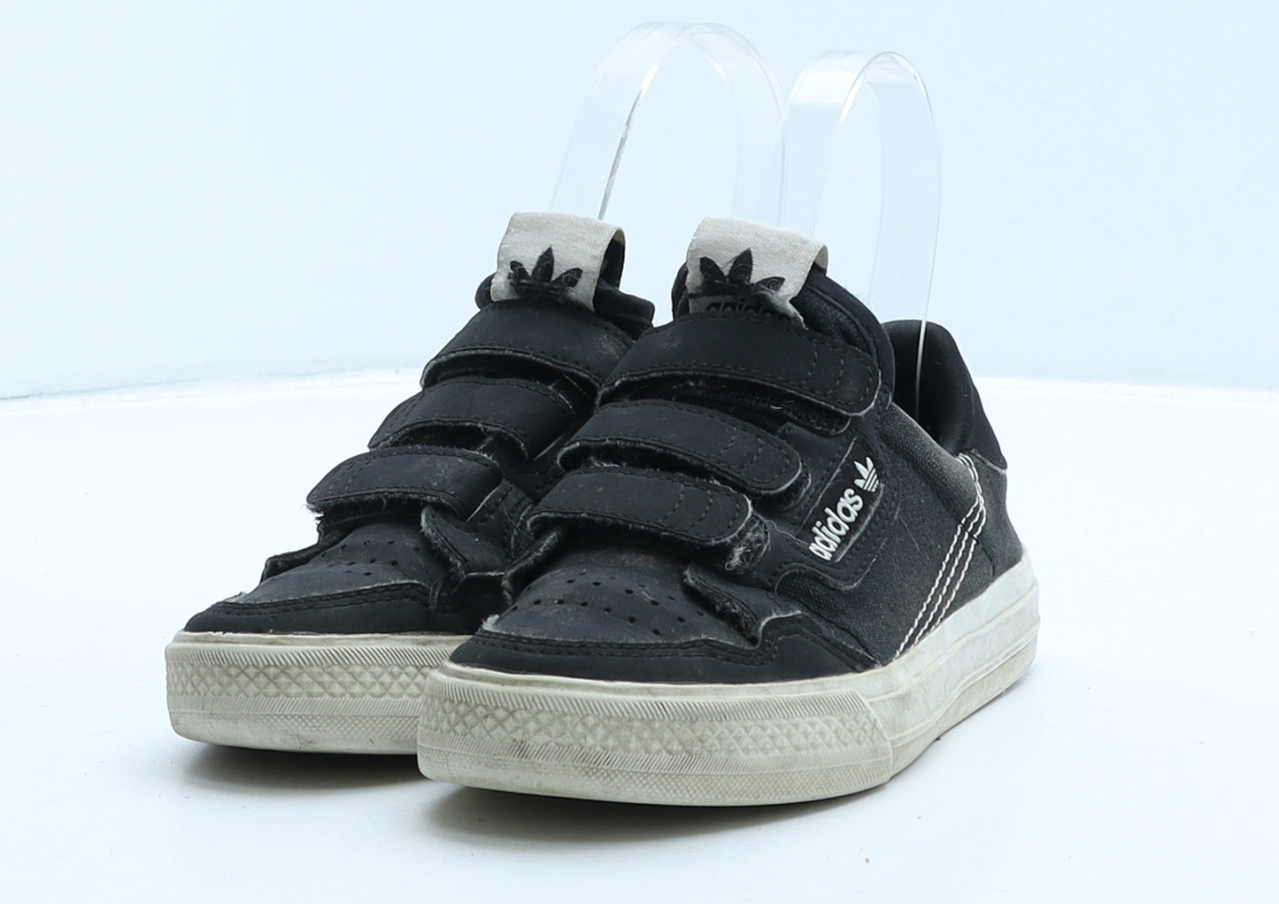 adidas Boys Black Fabric Trainer UK 11 30