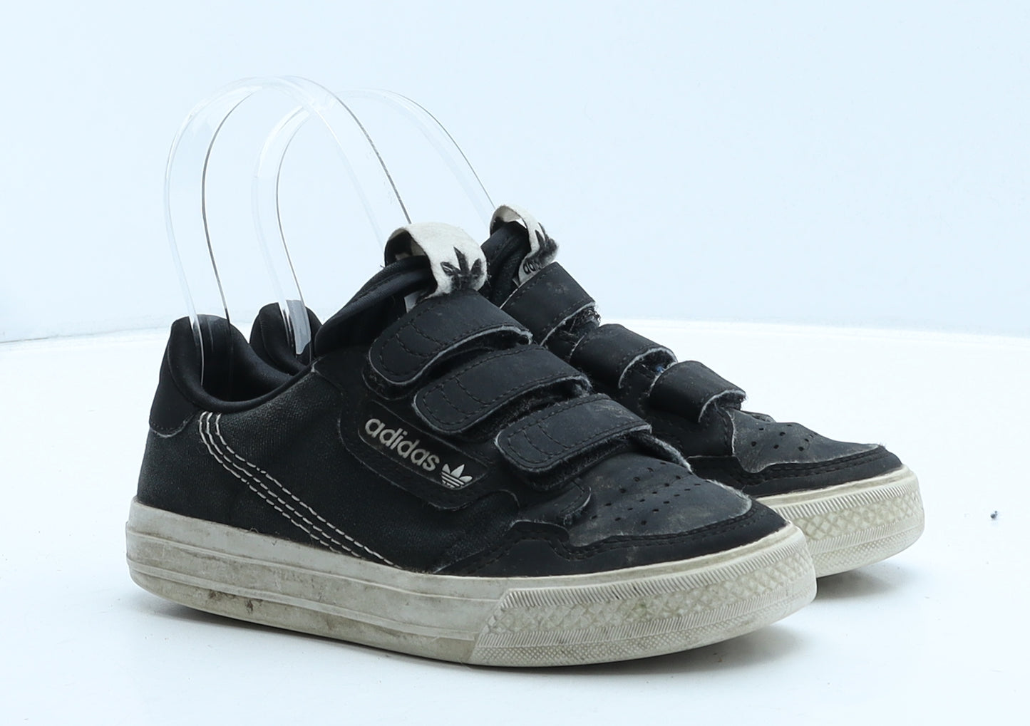 adidas Boys Black Fabric Trainer UK 11 30