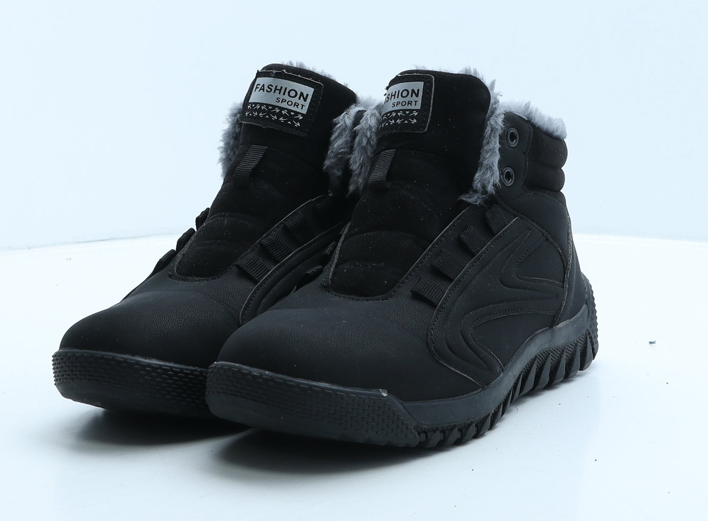 Fashion Sport Womens Black Leather Snow Boot Boot UK 5 38