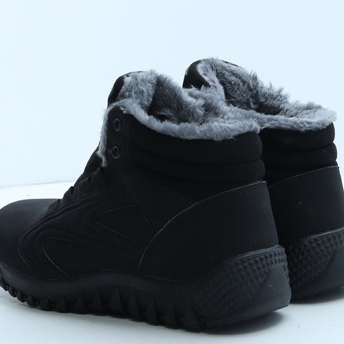 Fashion Sport Womens Black Leather Snow Boot Boot UK 5 38