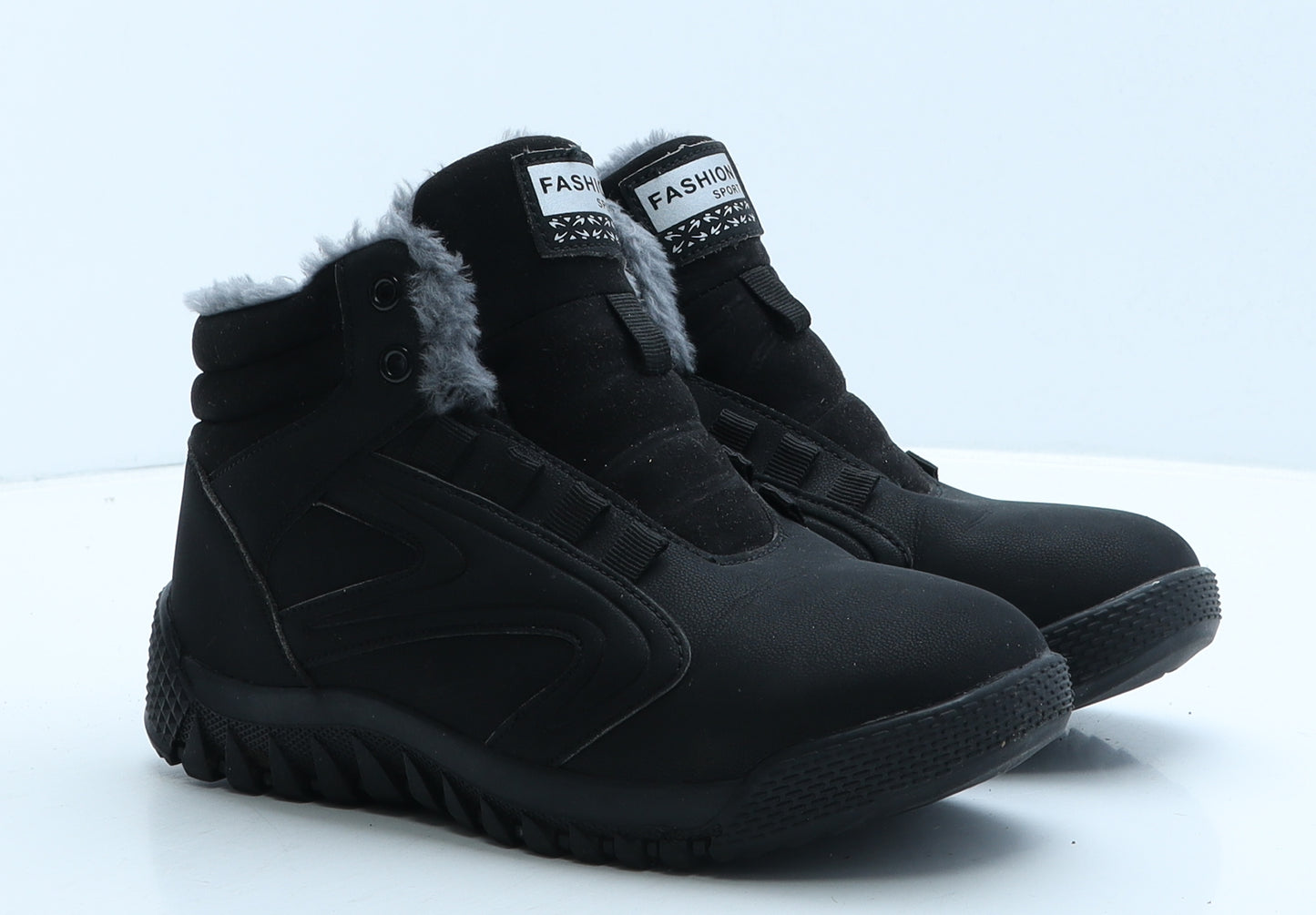 Fashion Sport Womens Black Leather Snow Boot Boot UK 5 38