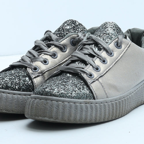Kelsi Womens Grey Synthetic Trainer Casual UK 7