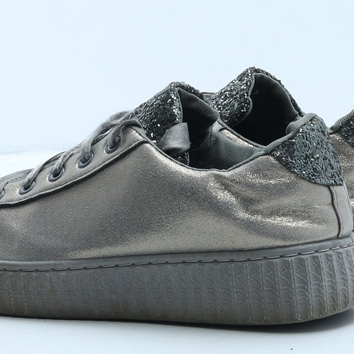 Kelsi Womens Grey Synthetic Trainer Casual UK 7