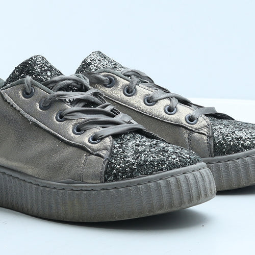 Kelsi Womens Grey Synthetic Trainer Casual UK 7