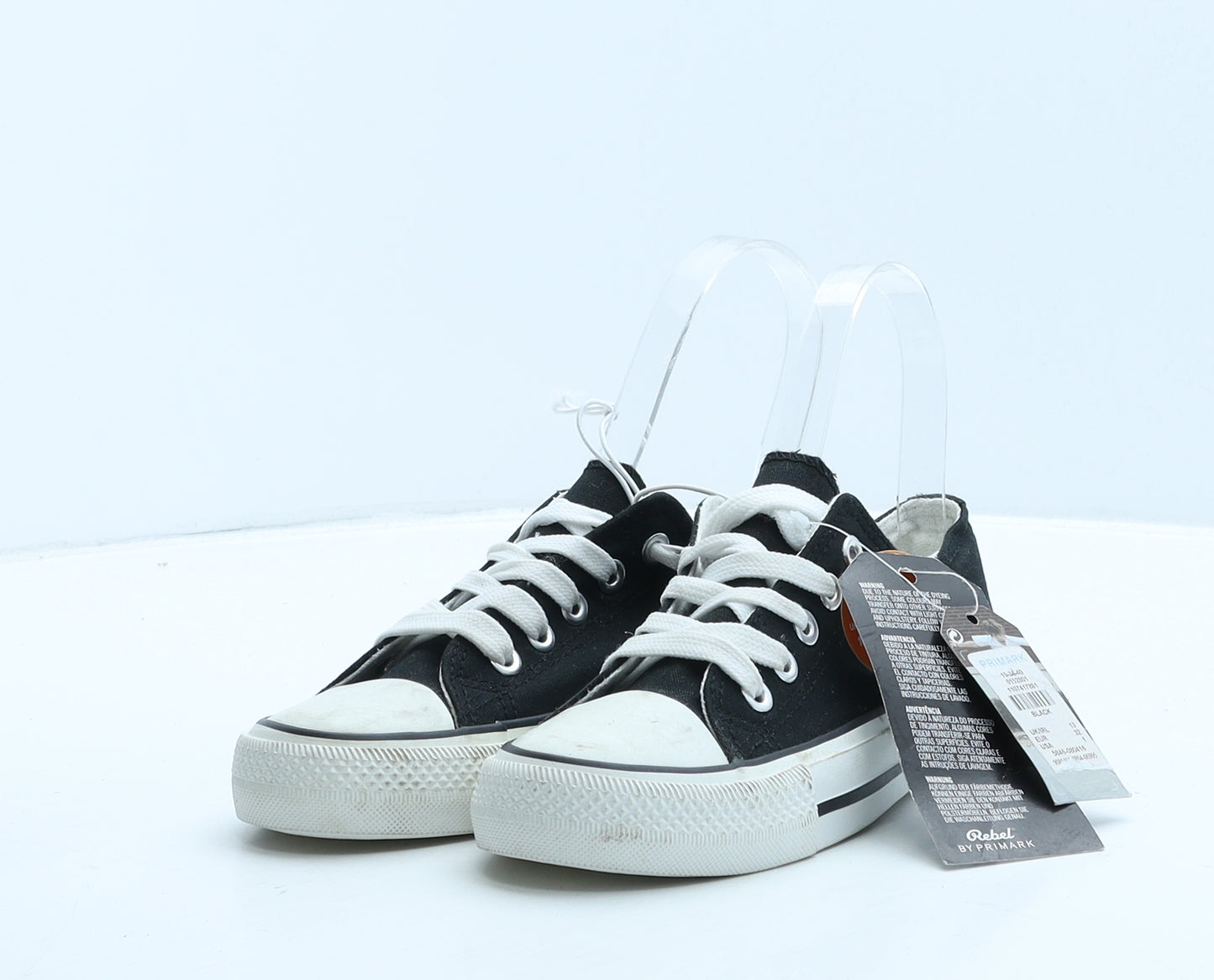 Primark Girls Black Colourblock Fabric Trainer UK 13 32