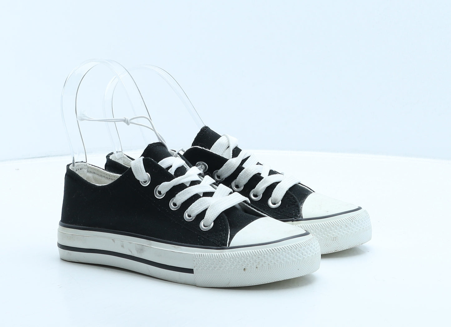 Primark Girls Black Colourblock Fabric Trainer UK 13 32