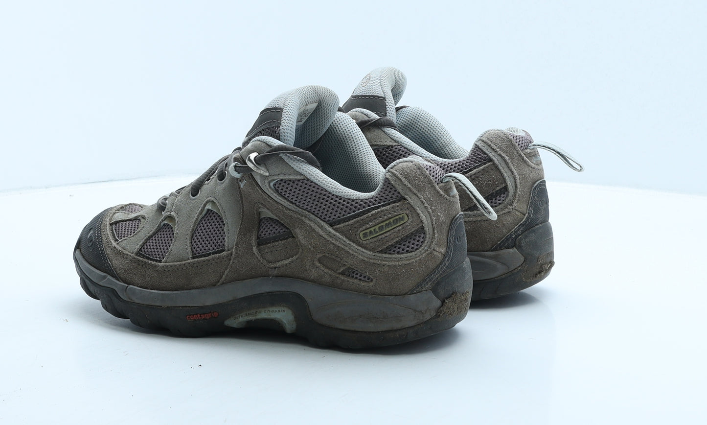 Salomon Womens Grey Geometric Fabric Trainer UK 6 39.5