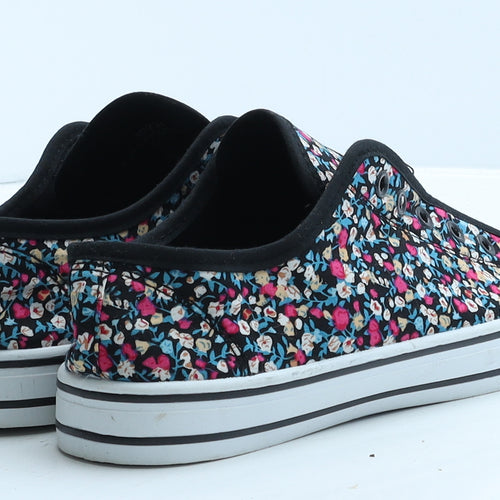 George Womens Black Floral Fabric Trainer UK 6 39